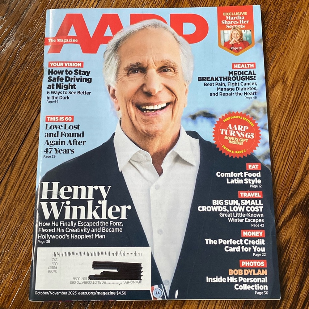AARP Magazine - Oct/Nov 2023 - Henry Winkler - NEVER READ!   health magazines